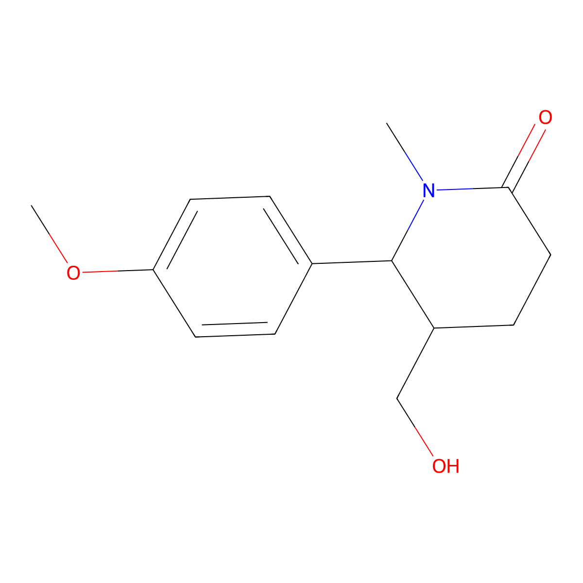 5-(Hydroxymethyl)-6-(4-methoxyphenyl)-1-methylpiperidin-2-one molecular structure, CAS 1315367-04-4