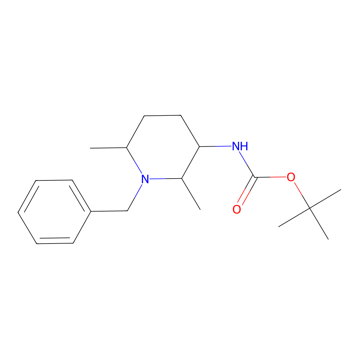 tert-butyl N-(1-benzyl-2,6-dimethylpiperidin-3-yl)carbamate molecular structure, CAS 1315367-06-6
