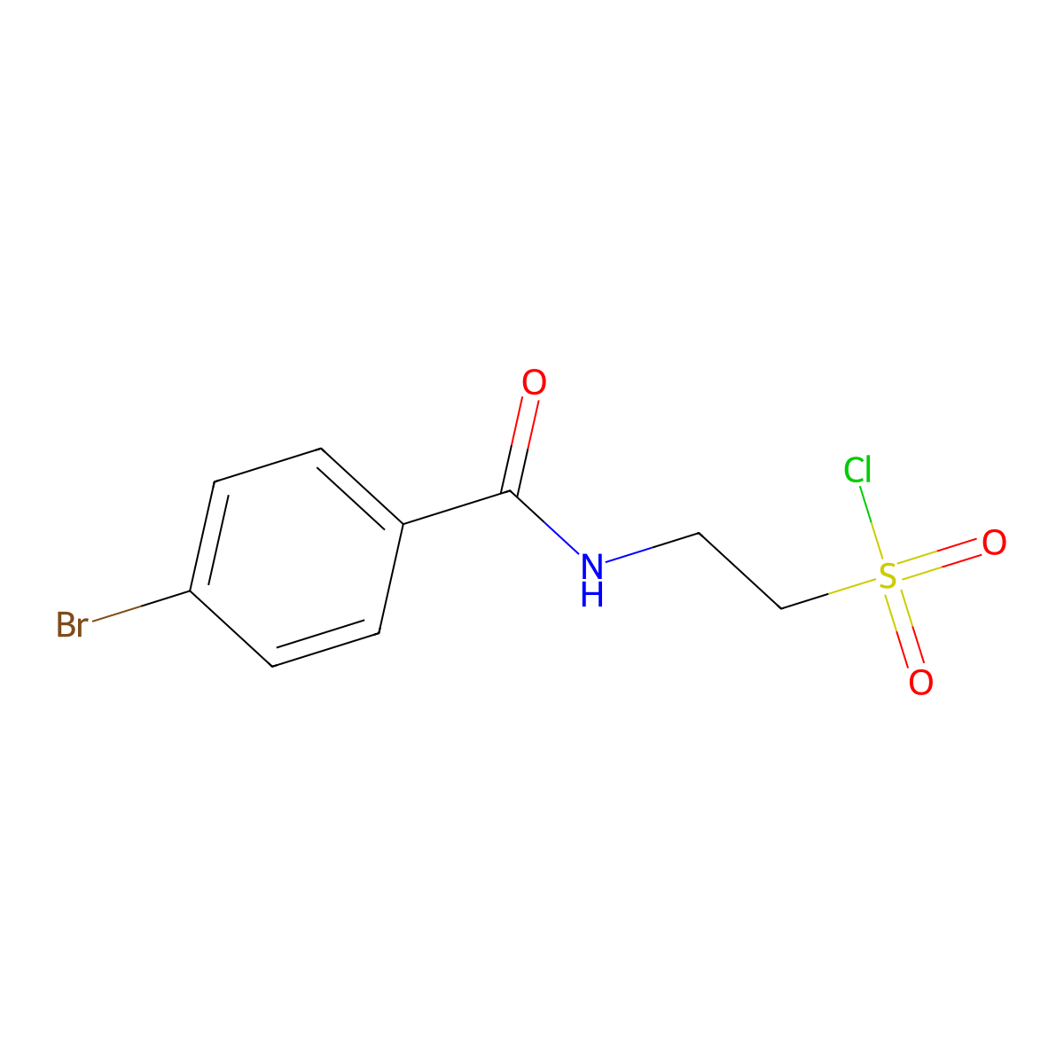 2-[(4-Bromophenyl)formamido]ethane-1-sulfonyl chloride molecular structure, CAS 1315367-07-7