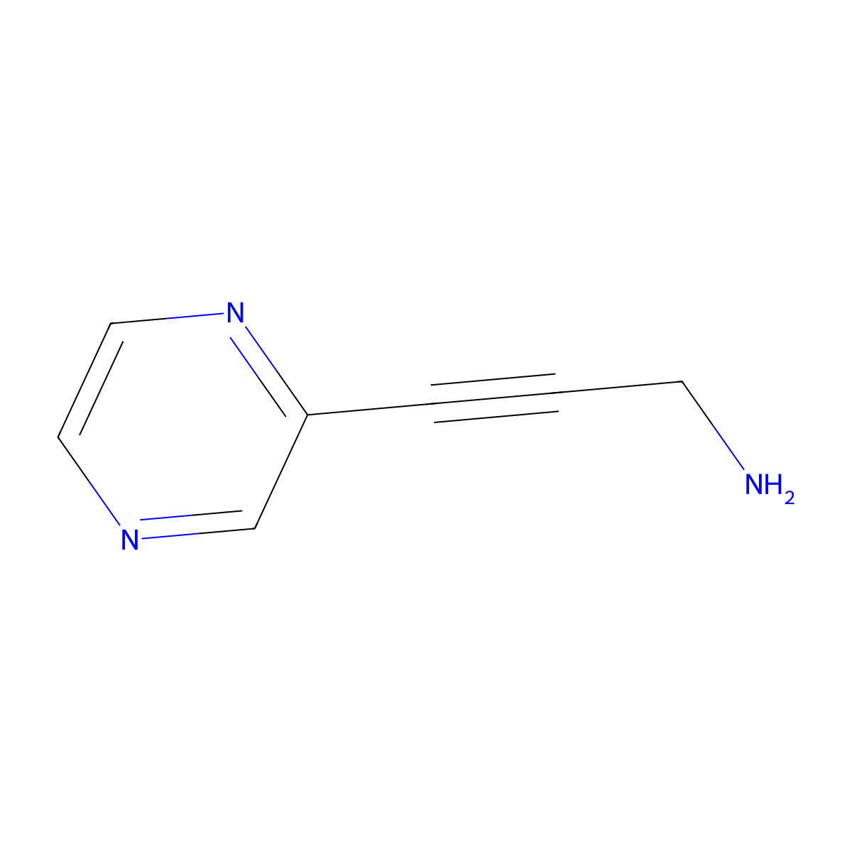 3-(Pyrazin-2-yl)prop-2-yn-1-amine molecular structure, CAS 1315367-15-7