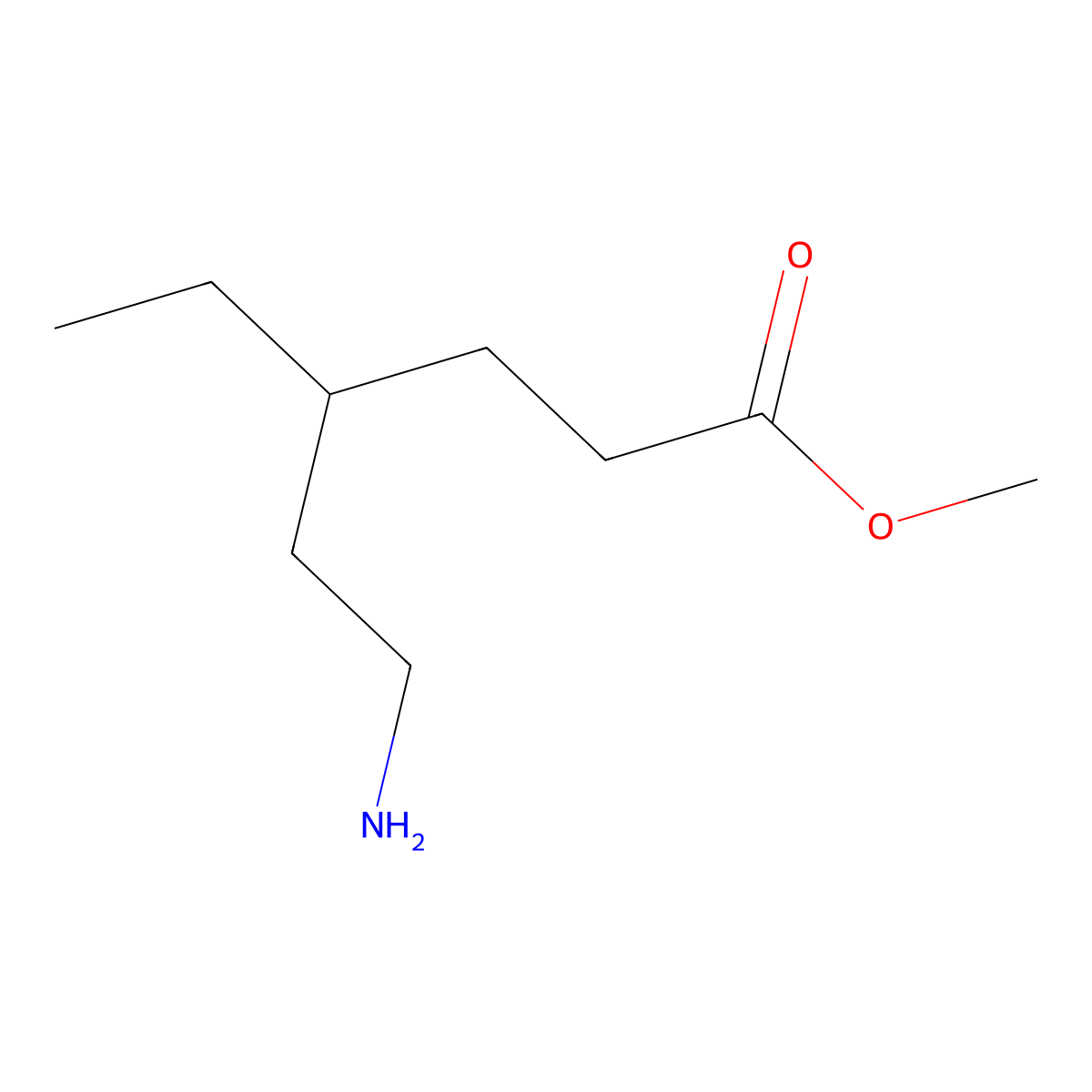 Methyl 6-amino-4-ethylhexanoate molecular structure, CAS 1315367-18-0