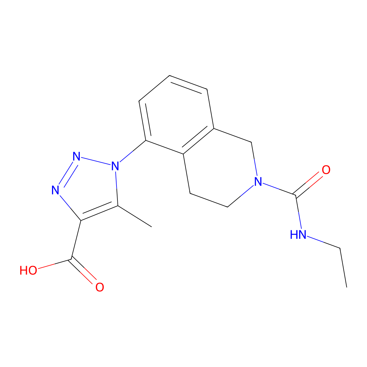 1-[2-(ethylcarbamoyl)-1,2,3,4-tetrahydroisoquinolin-5-yl]-5-methyl-1H-1,2,3-triazole-4-carboxylic acid molecular structure, CAS 1315367-22-6