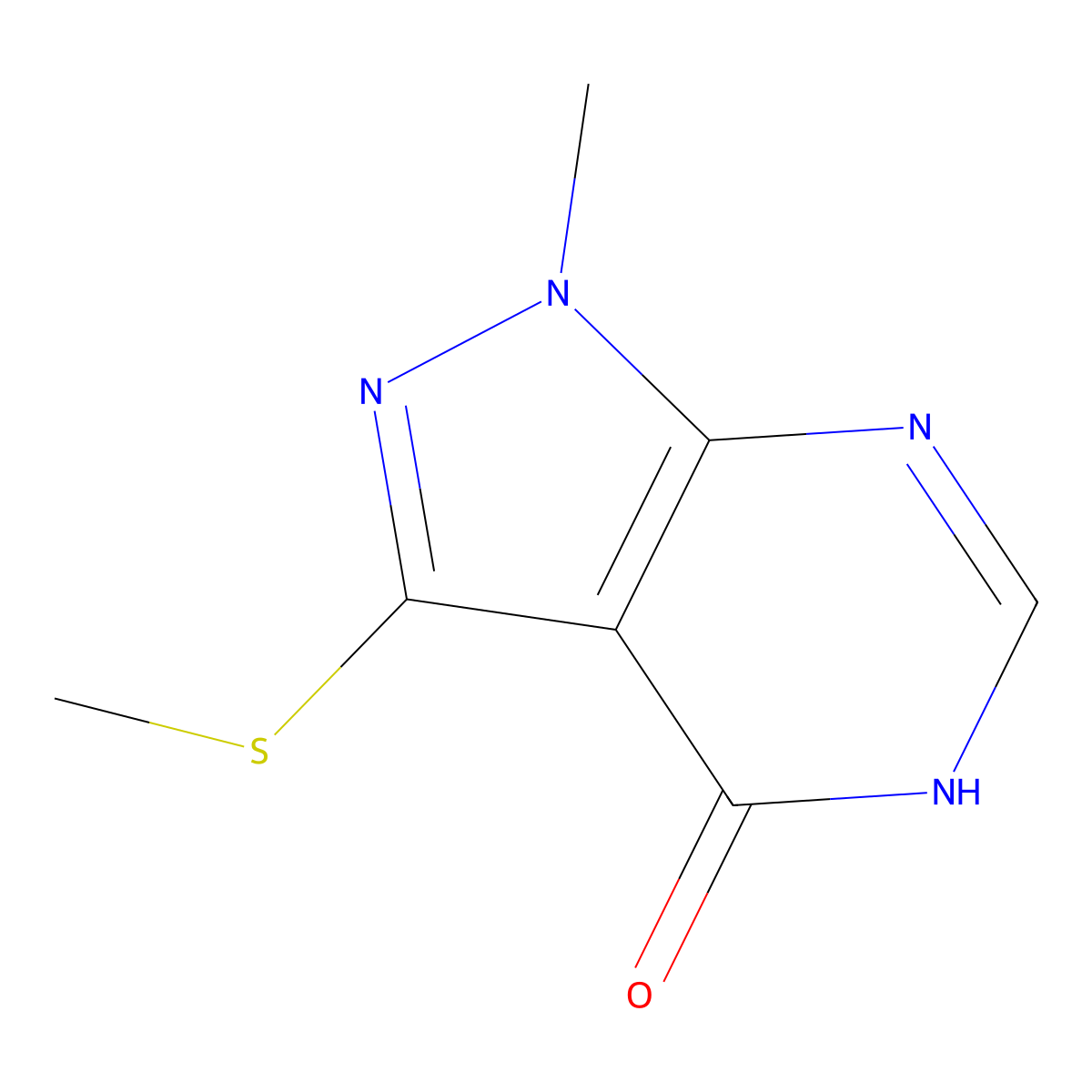 1-methyl-3-(methylsulfanyl)-1H,4H,5H-pyrazolo[3,4-d]pyrimidin-4-one molecular structure, CAS 1315367-24-8