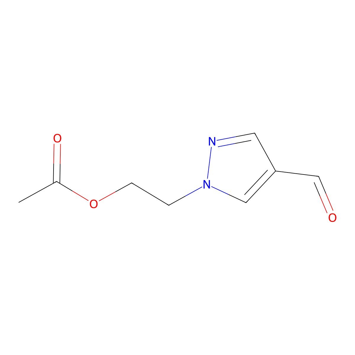 2-(4-formyl-1H-pyrazol-1-yl)ethyl acetate molecular structure, CAS 1315367-26-0