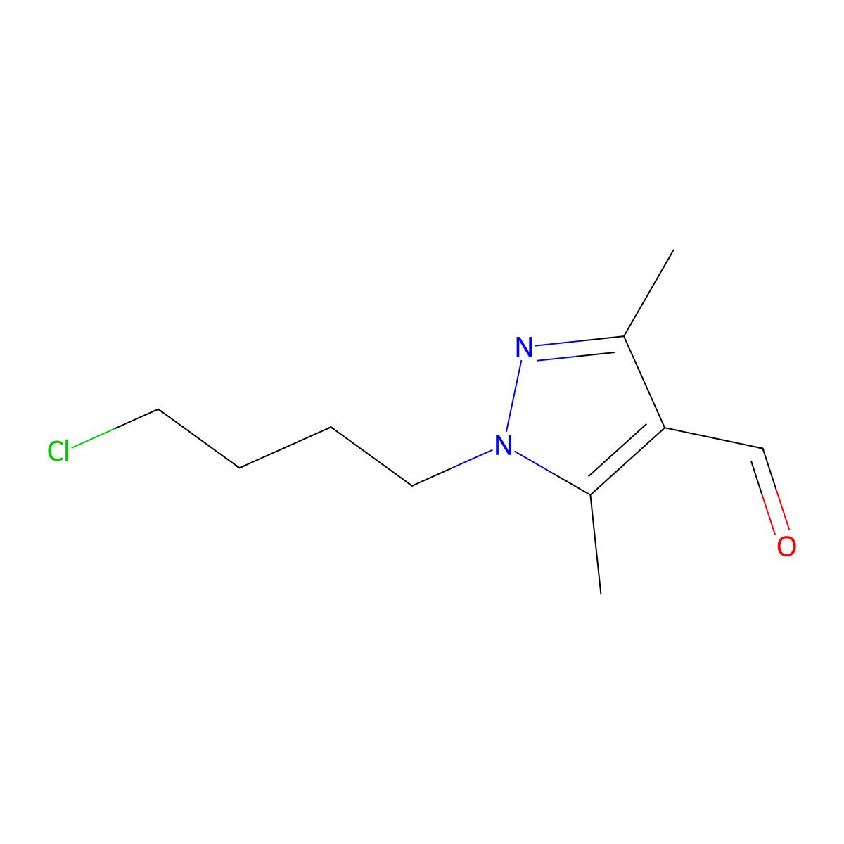 1-(4-chlorobutyl)-3,5-dimethyl-1H-pyrazole-4-carbaldehyde molecular structure, CAS 1315367-32-8