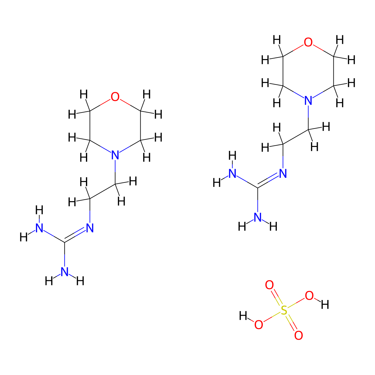 Bis(2-[2-(morpholin-4-yl)ethyl]guanidine), sulfuric acid molecular structure, CAS 1315367-33-9