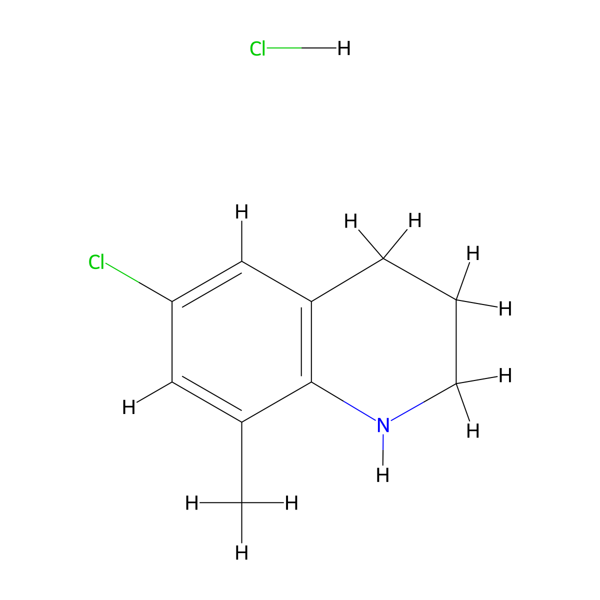 6-Chloro-8-methyl-1,2,3,4-tetrahydroquinoline hydrochloride molecular structure, CAS 1315367-39-5