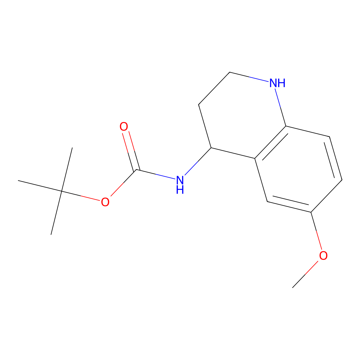tert-butyl N-(6-methoxy-1,2,3,4-tetrahydroquinolin-4-yl)carbamate molecular structure, CAS 1315367-45-3
