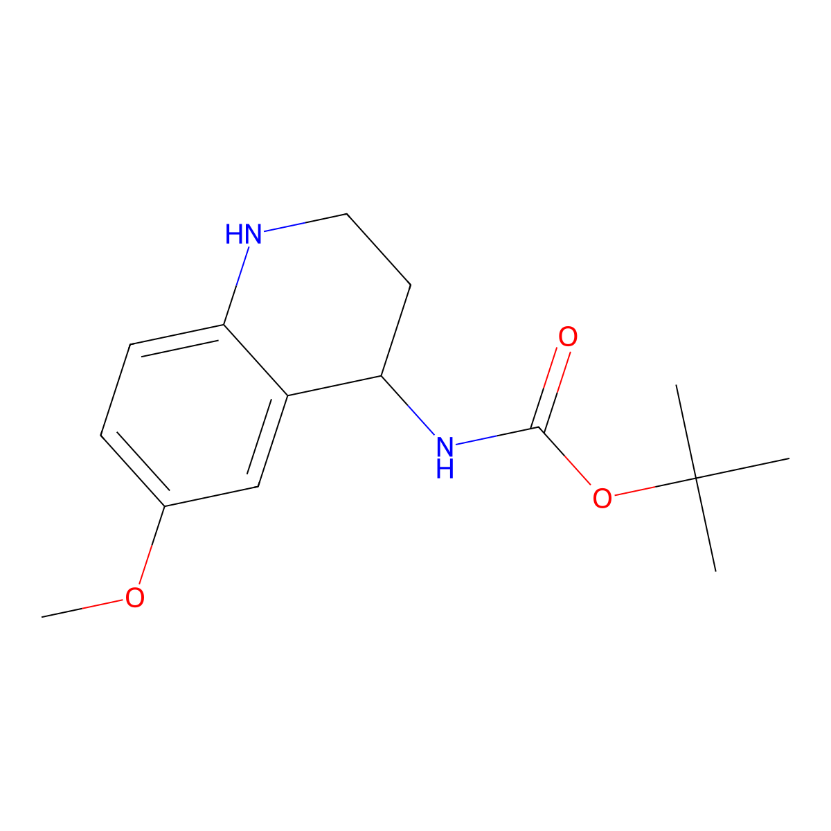 tert-butyl N-(6-methoxy-1,2,3,4-tetrahydroquinolin-4-yl)carbamate molecular structure, CAS 1315367-45-3