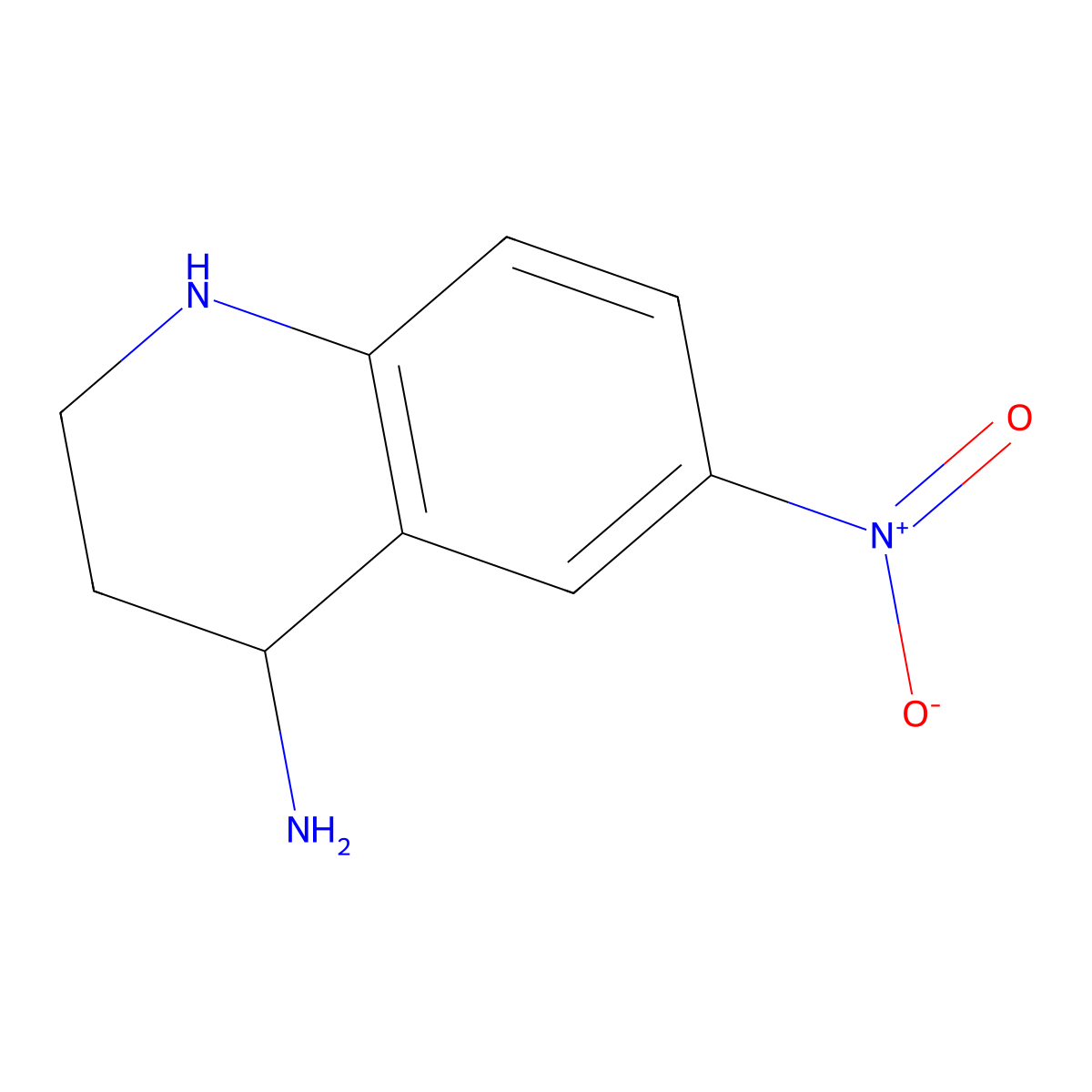 6-Nitro-1,2,3,4-tetrahydroquinolin-4-amine molecular structure, CAS 1315367-49-7