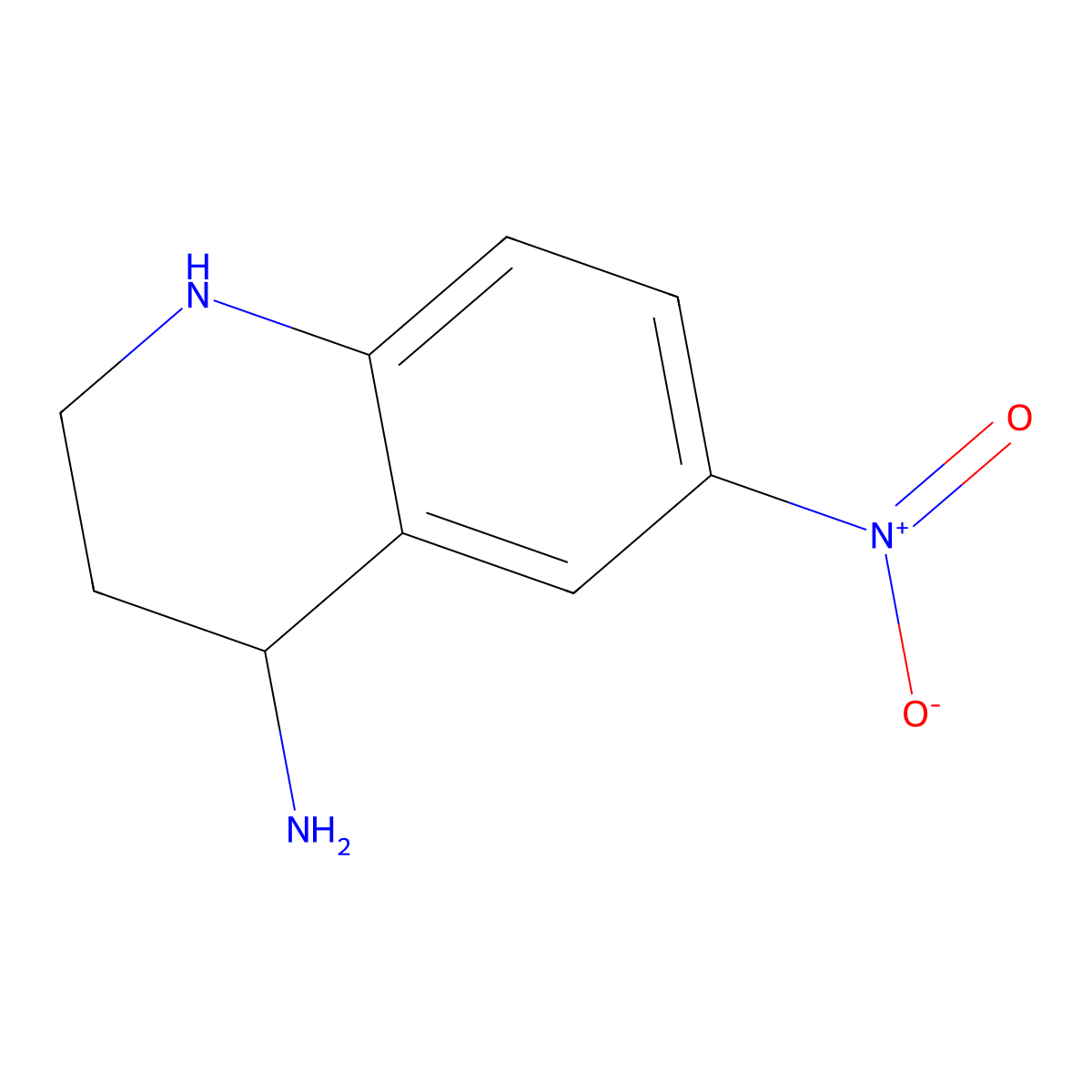 6-Nitro-1,2,3,4-tetrahydroquinolin-4-amine molecular structure, CAS 1315367-49-7
