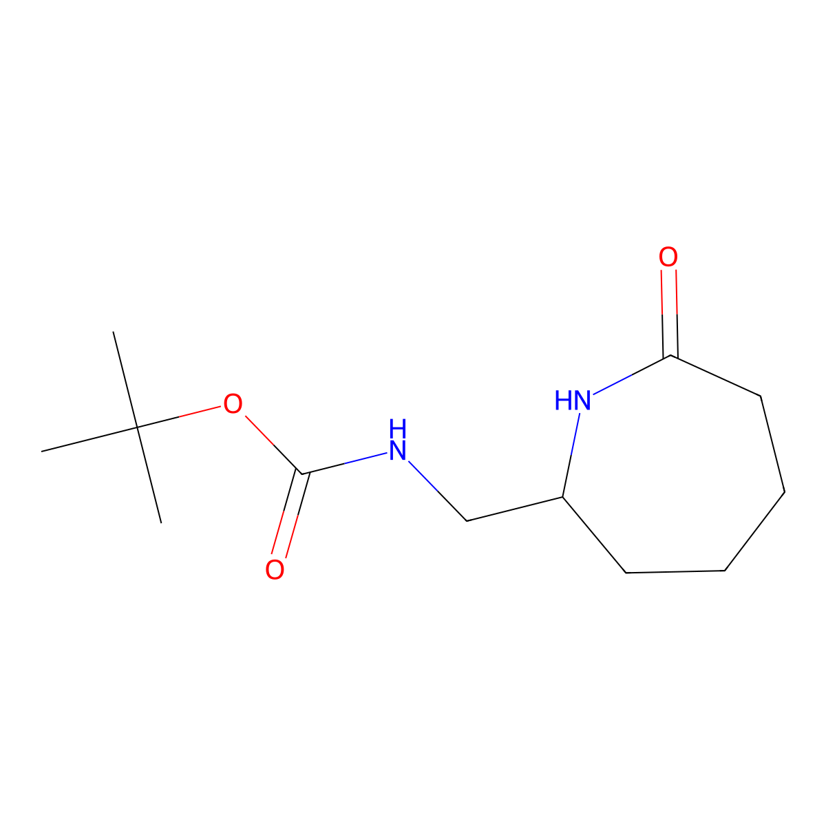 tert-butyl N-[(7-oxoazepan-2-yl)methyl]carbamate molecular structure, CAS 1315367-50-0