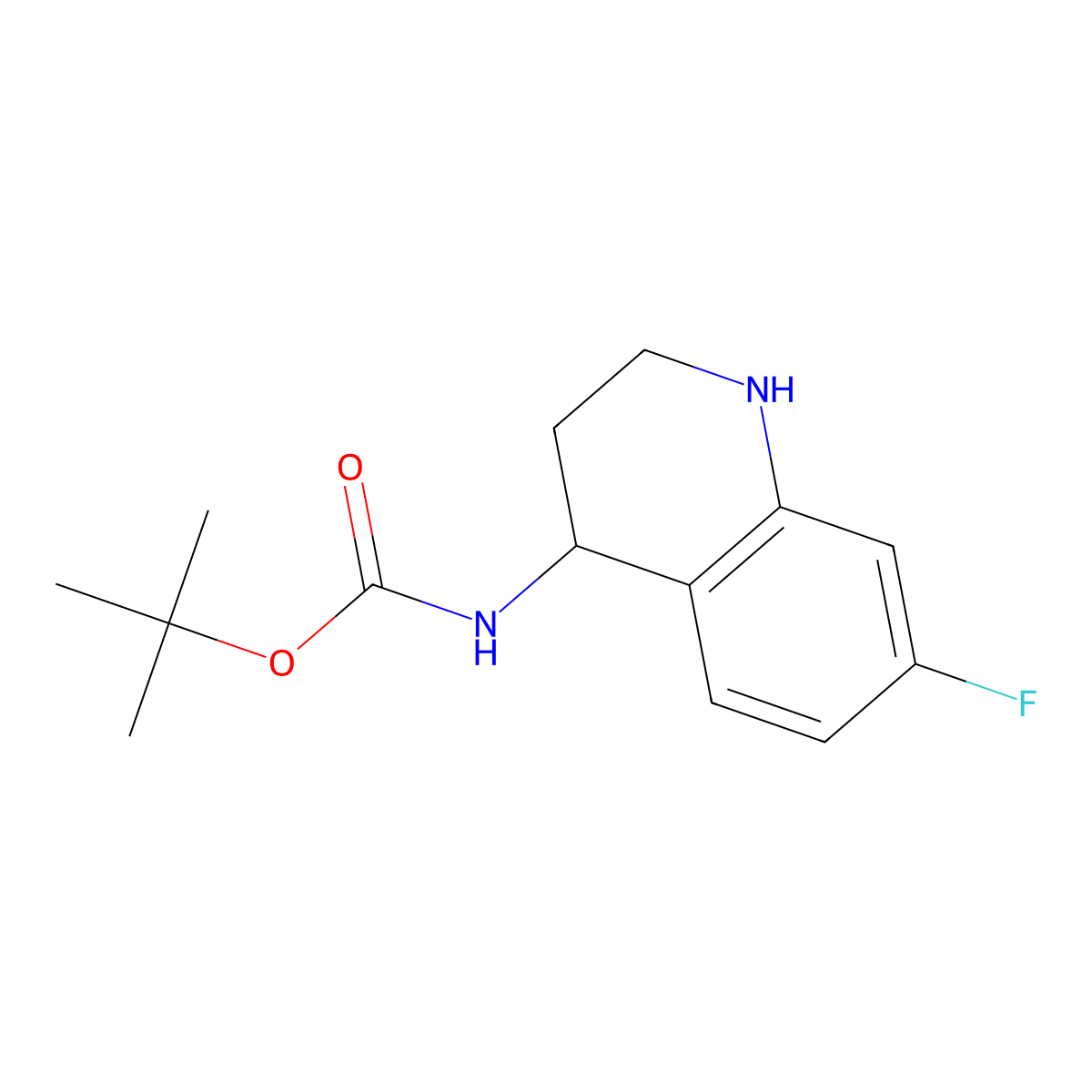 tert-butyl N-(7-fluoro-1,2,3,4-tetrahydroquinolin-4-yl)carbamate molecular structure, CAS 1315367-55-5
