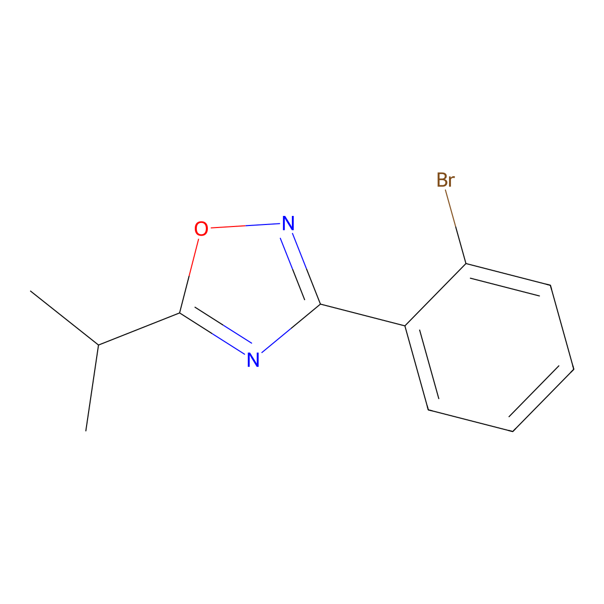 3-(2-Bromophenyl)-5-(propan-2-yl)-1,2,4-oxadiazole molecular structure, CAS 1315367-61-3
