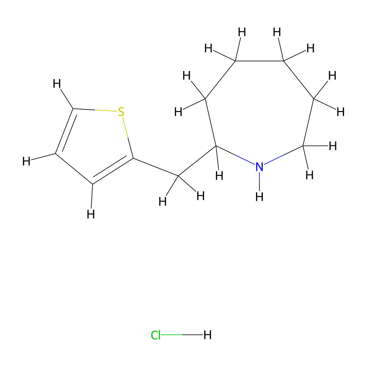 2-(Thiophen-2-ylmethyl)azepane hydrochloride molecular structure, CAS 1315367-62-4