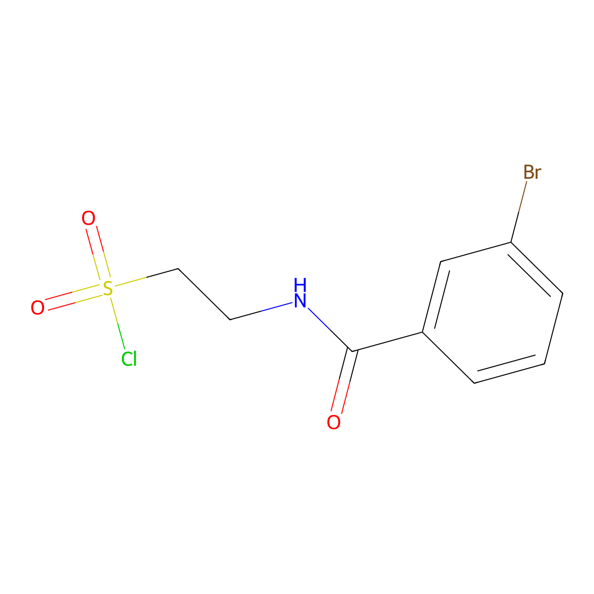 2-[(3-Bromophenyl)formamido]ethane-1-sulfonyl chloride molecular structure, CAS 1315367-63-5