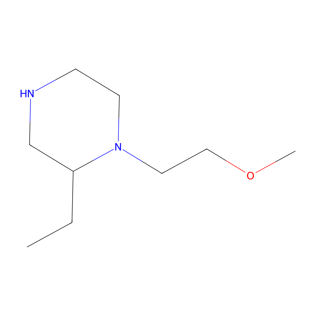 2-Ethyl-1-(2-methoxyethyl)piperazine molecular structure, CAS 1315367-66-8