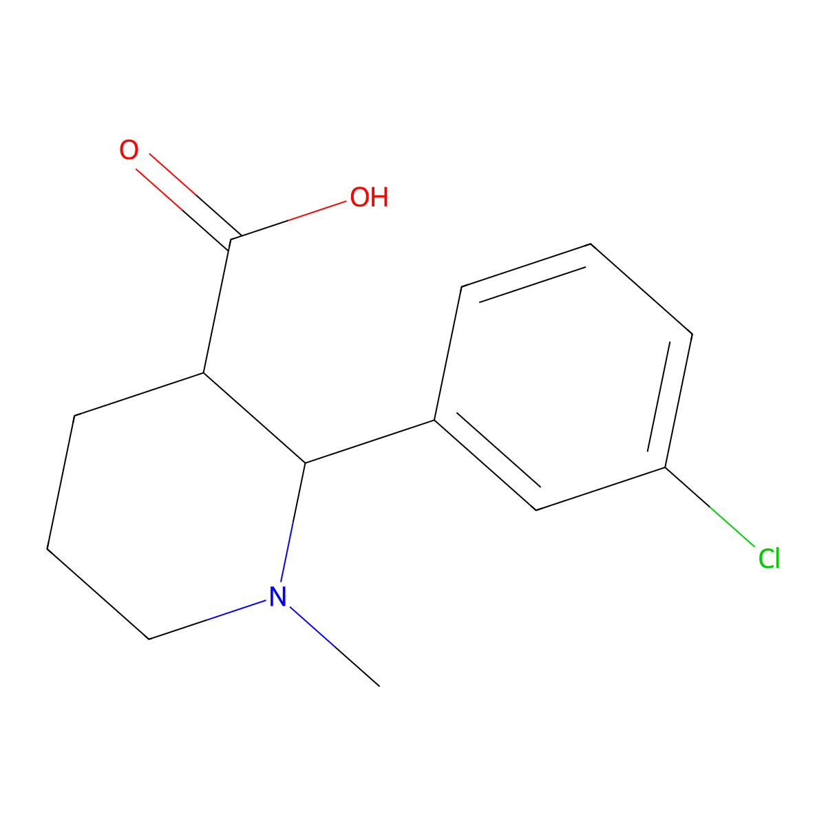 2-(3-Chlorophenyl)-1-methylpiperidine-3-carboxylic acid molecular structure, CAS 1315367-70-4