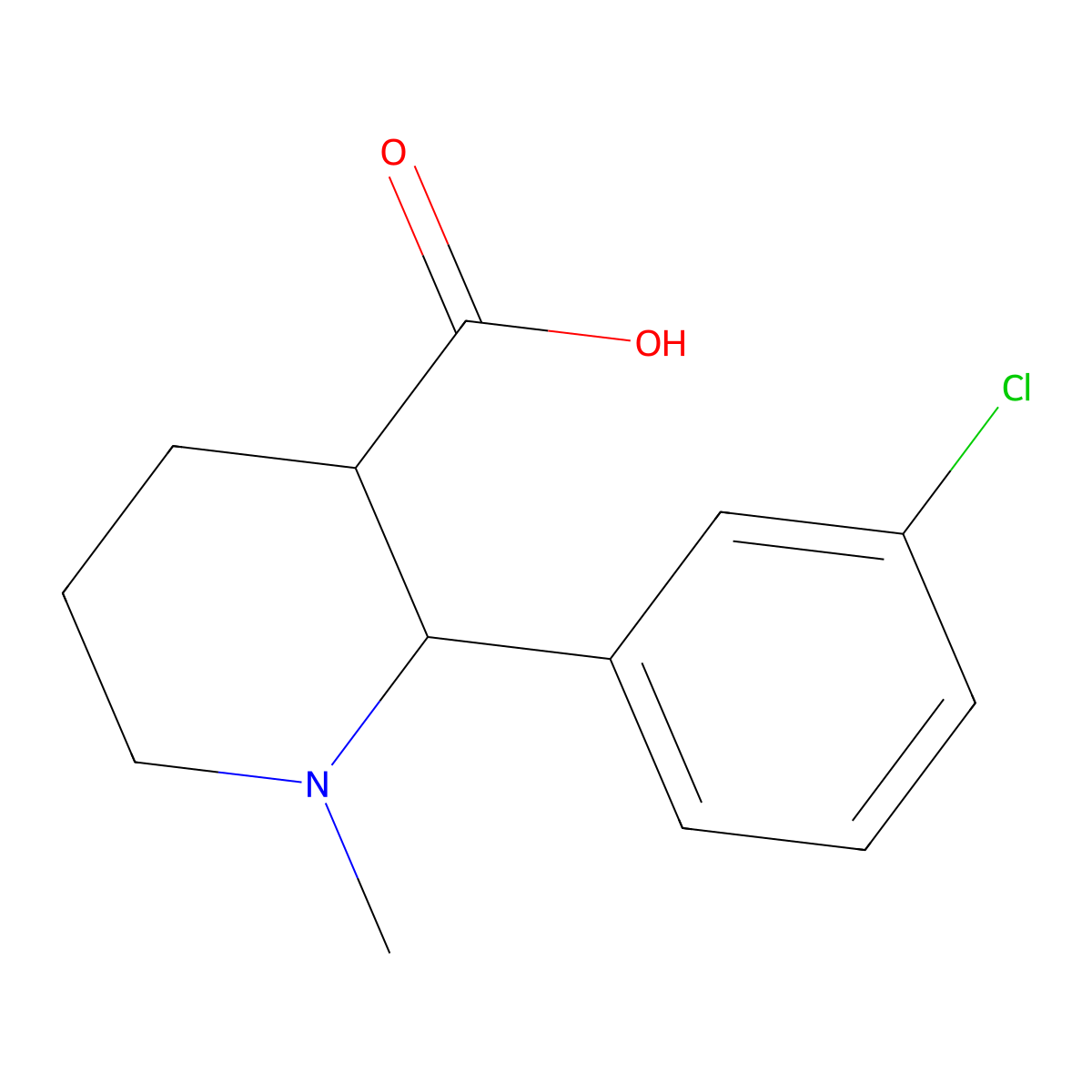 2-(3-Chlorophenyl)-1-methylpiperidine-3-carboxylic acid molecular structure, CAS 1315367-70-4