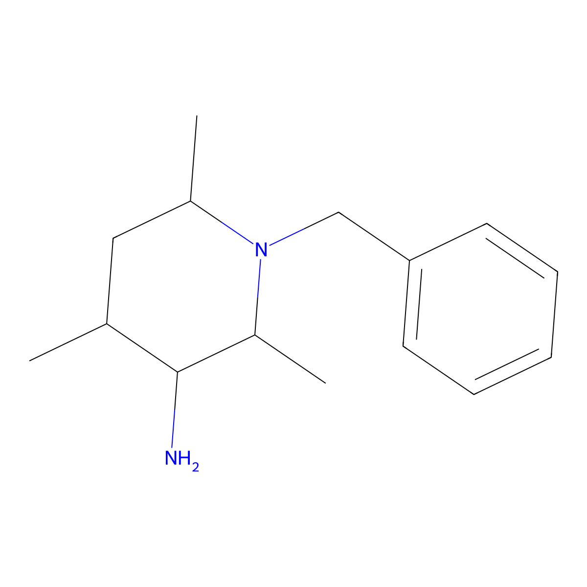 1-Benzyl-2,4,6-trimethylpiperidin-3-amine molecular structure, CAS 1315367-71-5