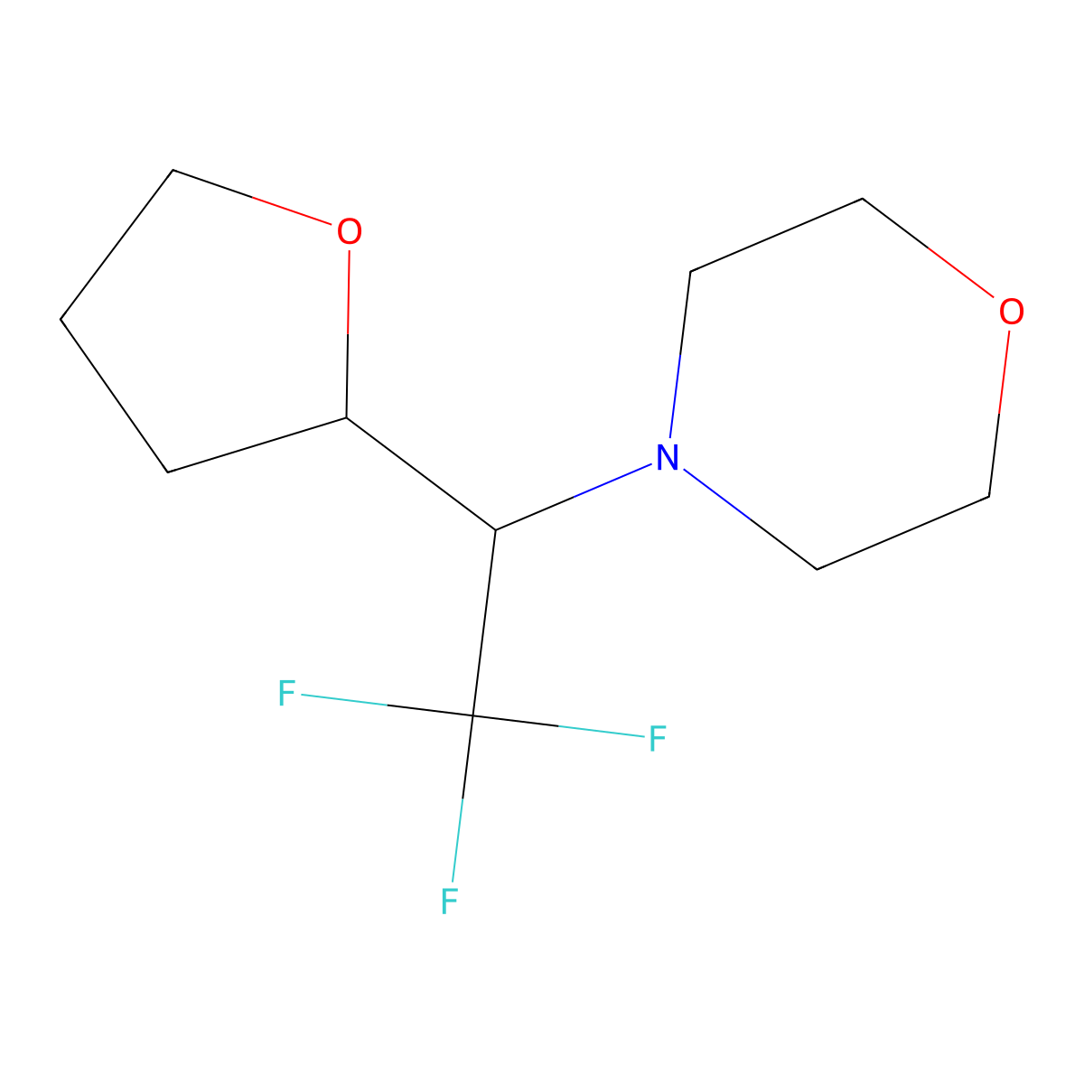 4-[2,2,2-Trifluoro-1-(oxolan-2-yl)ethyl]morpholine molecular structure, CAS 1315367-72-6