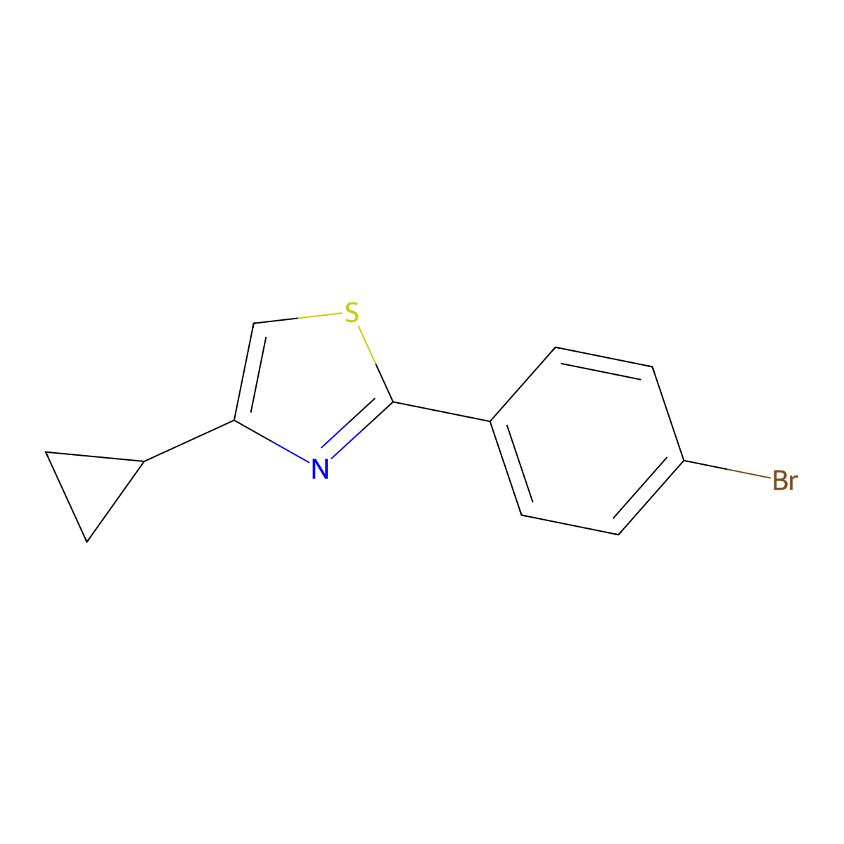 2-(4-Bromophenyl)-4-cyclopropyl-1,3-thiazole molecular structure, CAS 1315367-74-8
