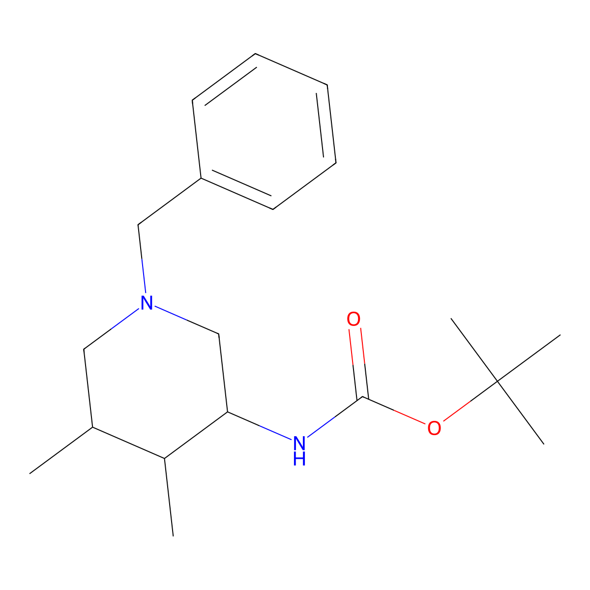 tert-butyl N-(1-benzyl-4,5-dimethylpiperidin-3-yl)carbamate molecular structure, CAS 1315367-77-1