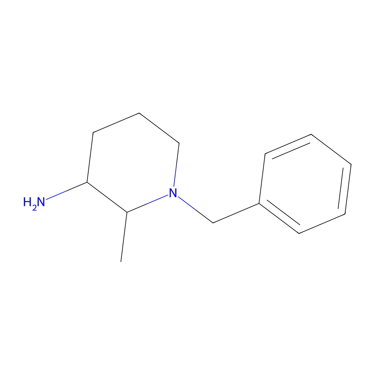 1-Benzyl-2-methylpiperidin-3-amine molecular structure, CAS 1315367-79-3