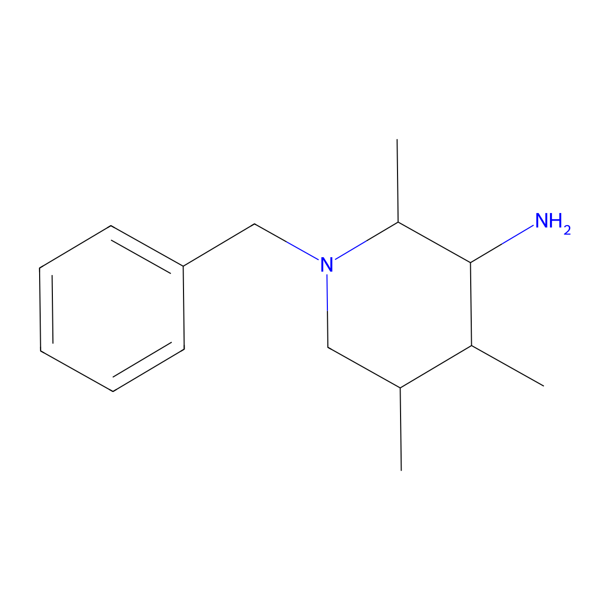 1-Benzyl-2,4,5-trimethylpiperidin-3-amine molecular structure, CAS 1315367-84-0