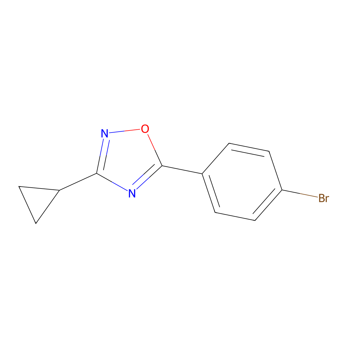 5-(4-Bromophenyl)-3-cyclopropyl-1,2,4-oxadiazole molecular structure, CAS 1315367-87-3