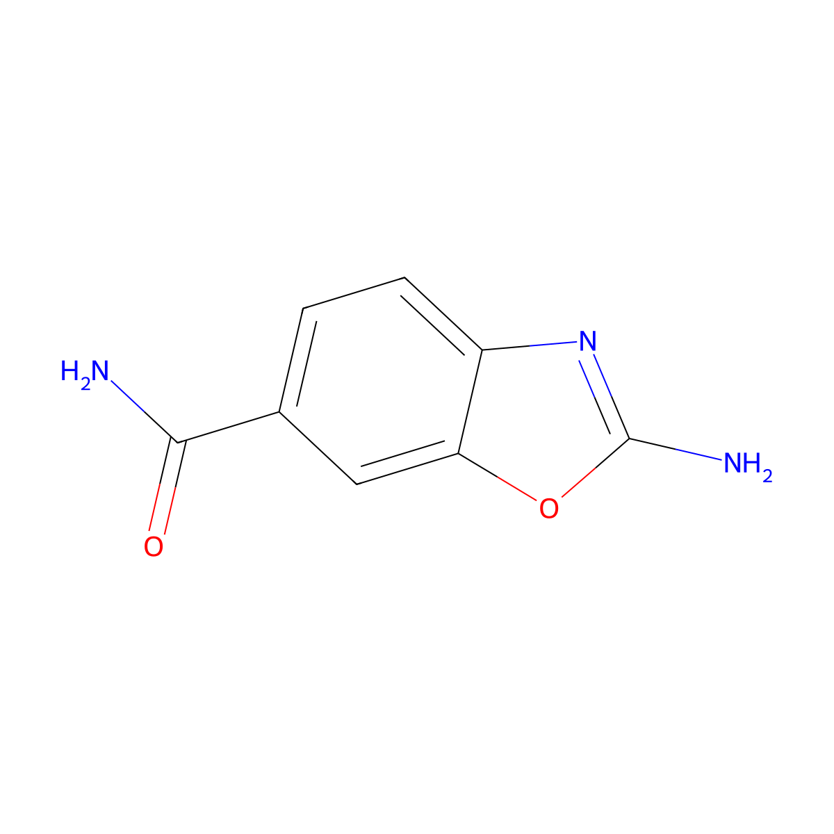 2-Amino-1,3-benzoxazole-6-carboxamide molecular structure, CAS 1315367-96-4