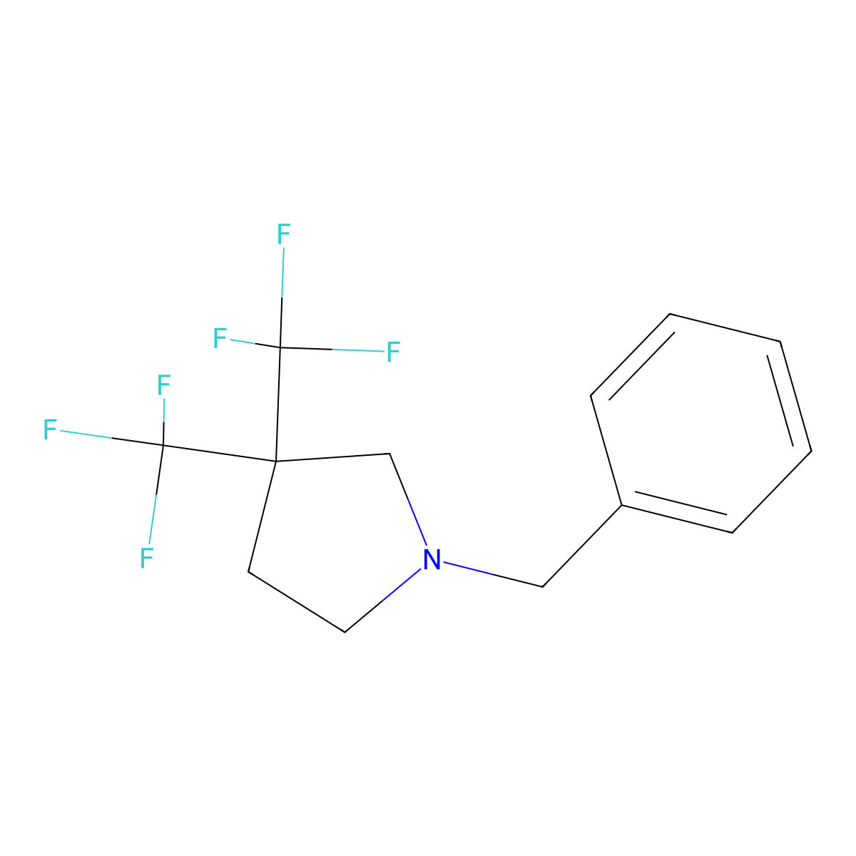 1-Benzyl-3,3-bis(trifluoromethyl)pyrrolidine molecular structure, CAS 1315368-00-3