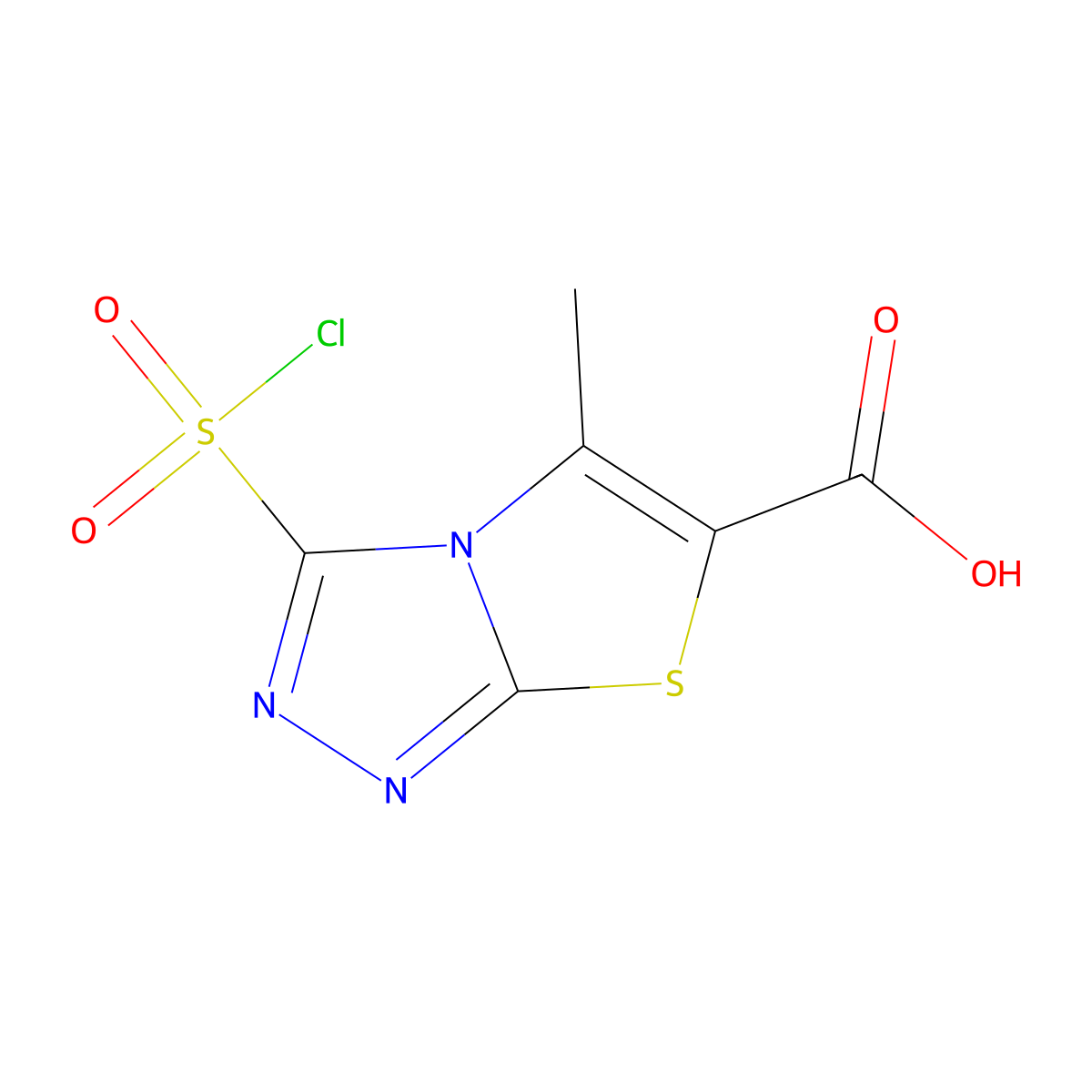 3-(Chlorosulfonyl)-5-methyl-[1,2,4]triazolo[3,4-b][1,3]thiazole-6-carboxylic acid molecular structure, CAS 1315368-01-4
