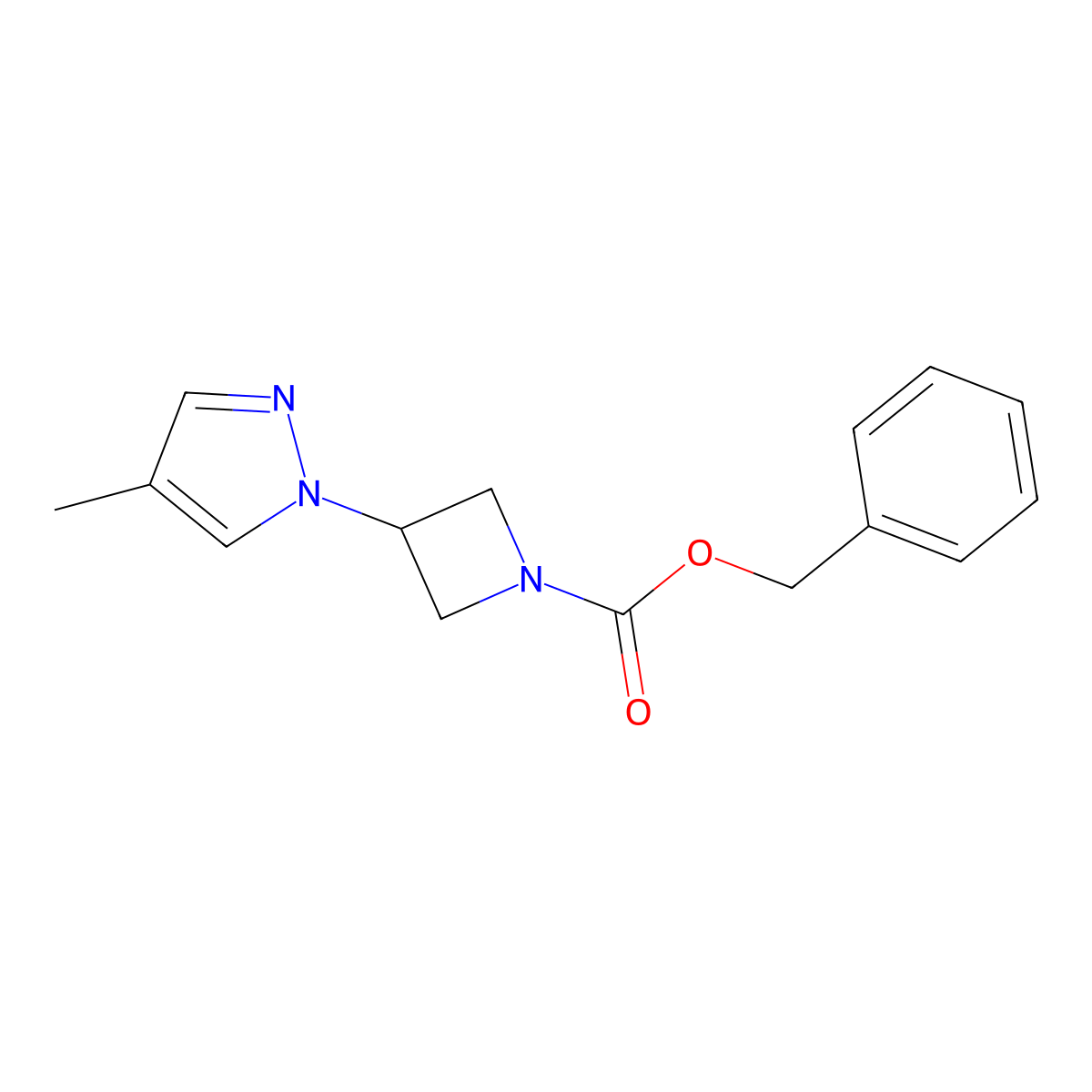 benzyl 3-(4-methyl-1H-pyrazol-1-yl)azetidine-1-carboxylate molecular structure, CAS 1315368-06-9