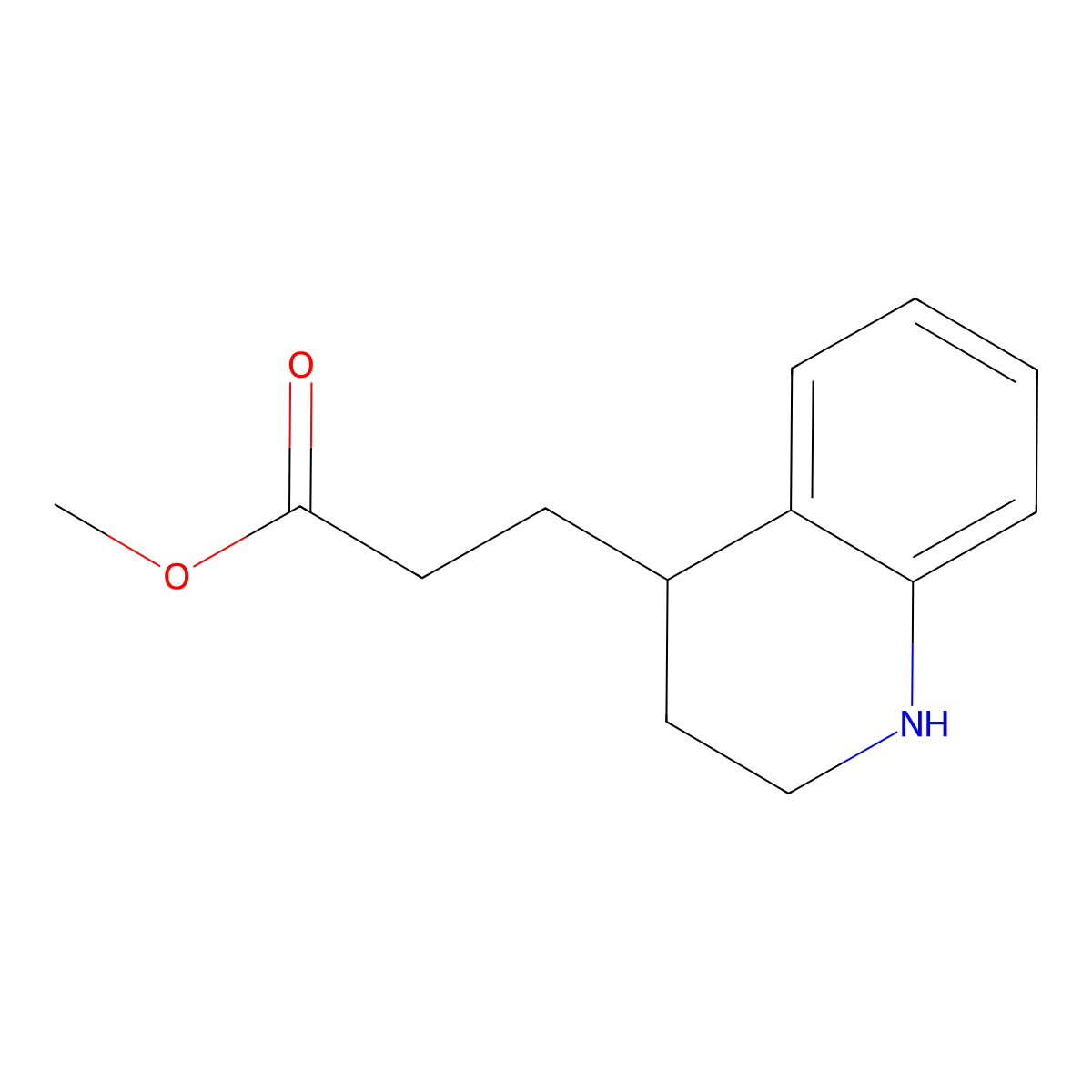 Methyl 3-(1,2,3,4-tetrahydroquinolin-4-yl)propanoate molecular structure, CAS 1315368-10-5