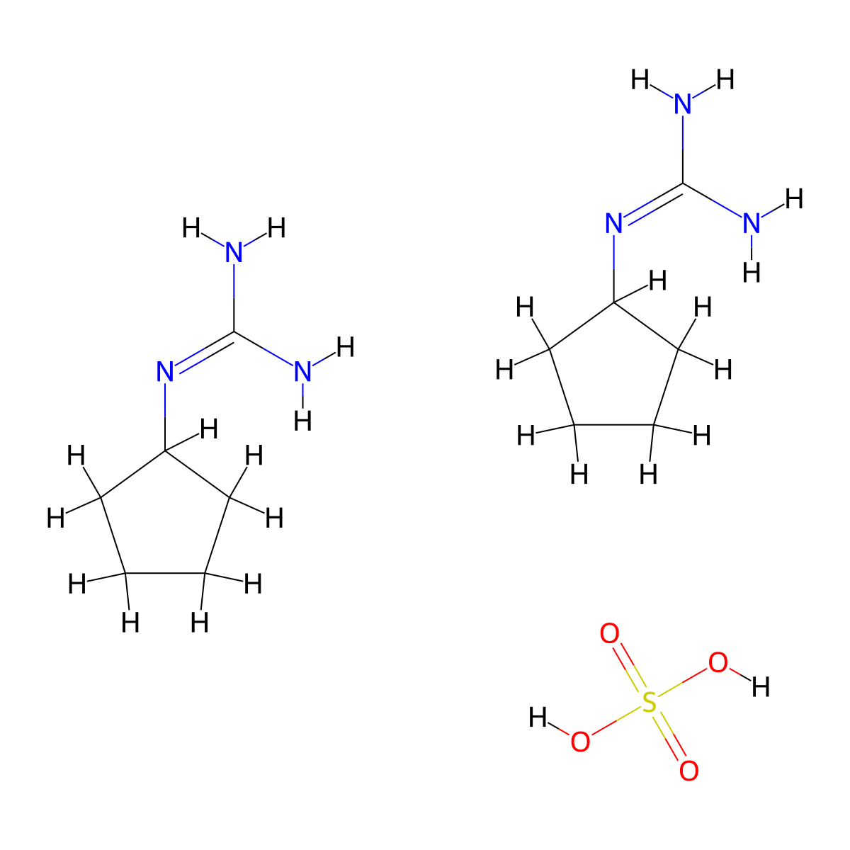 bis(N''-cyclopentylguanidine); sulfuric acid molecular structure, CAS 1315368-20-7