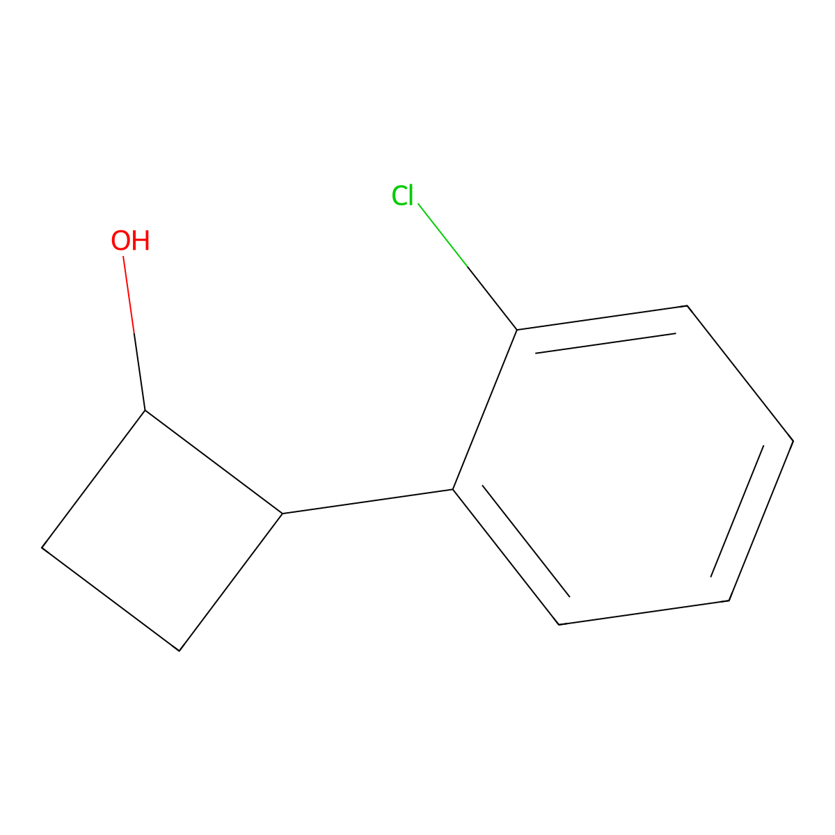 2-(2-Chlorophenyl)cyclobutan-1-ol molecular structure, CAS 1315368-25-2