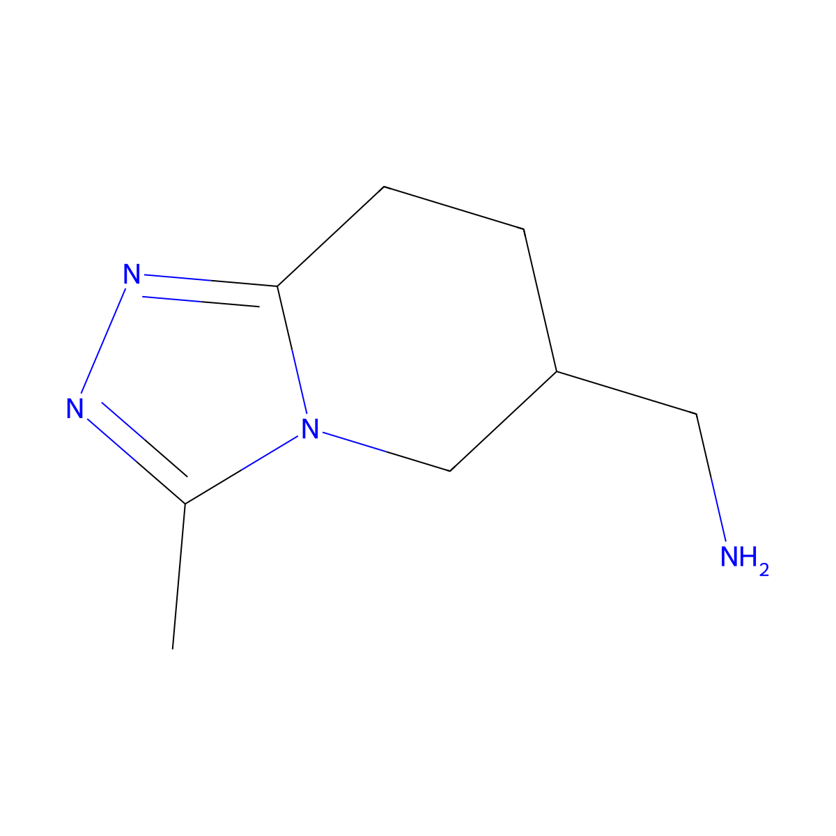 (3-methyl-5H,6H,7H,8H-(1,2,4)triazolo(4,3-a)pyridin-6-yl)methanamine molecular structure, CAS 1315368-27-4