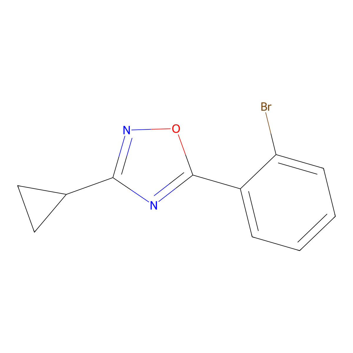 5-(2-Bromophenyl)-3-cyclopropyl-1,2,4-oxadiazole molecular structure, CAS 1315368-29-6
