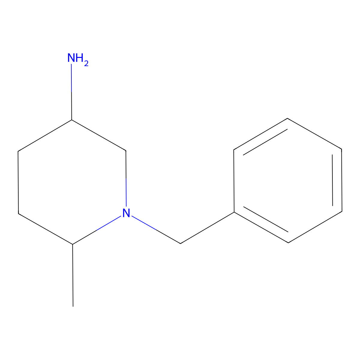 1-Benzyl-6-methylpiperidin-3-amine molecular structure, CAS 1315368-30-9