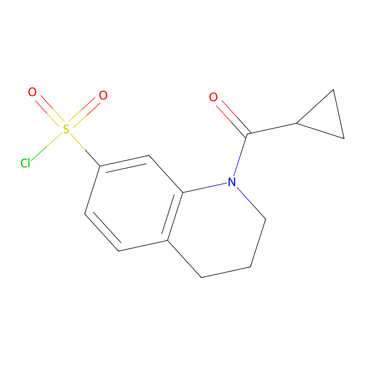 1-Cyclopropanecarbonyl-1,2,3,4-tetrahydroquinoline-7-sulfonyl chloride molecular structure, CAS 1315368-33-2