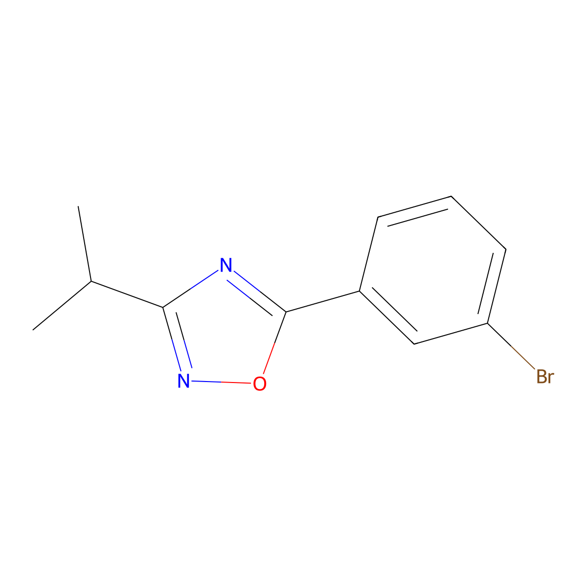 5-(3-Bromophenyl)-3-(propan-2-yl)-1,2,4-oxadiazole molecular structure, CAS 1315368-36-5