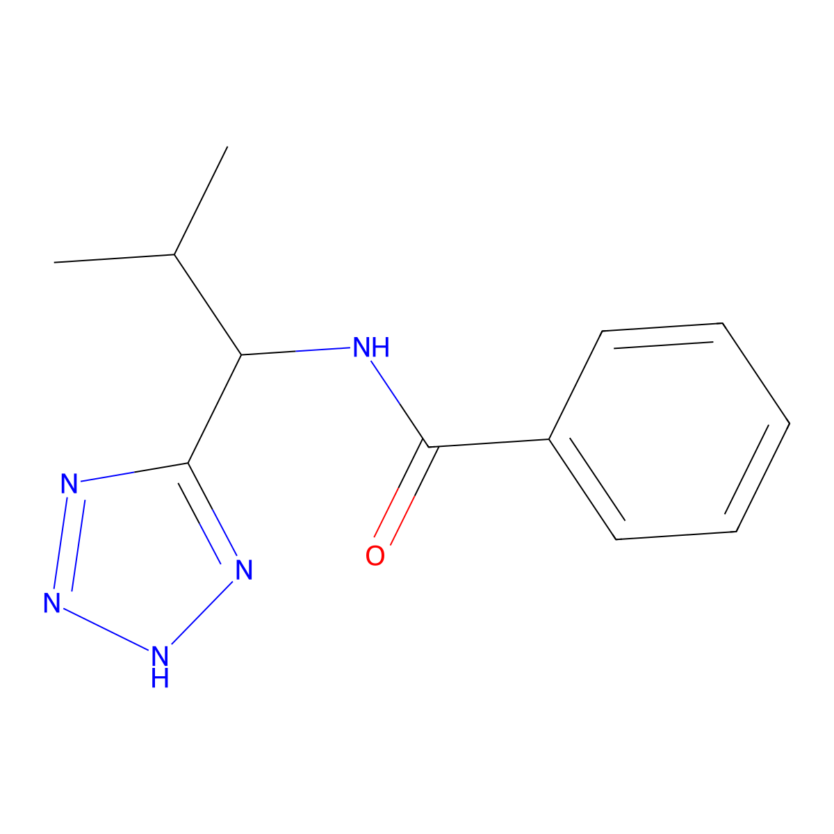 N-[2-methyl-1-(2H-1,2,3,4-tetrazol-5-yl)propyl]benzamide molecular structure, CAS 1315368-47-8