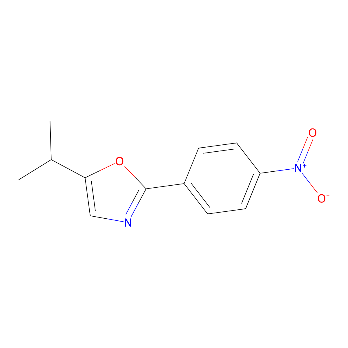 2-(4-Nitrophenyl)-5-(propan-2-yl)-1,3-oxazole molecular structure, CAS 1315368-54-7