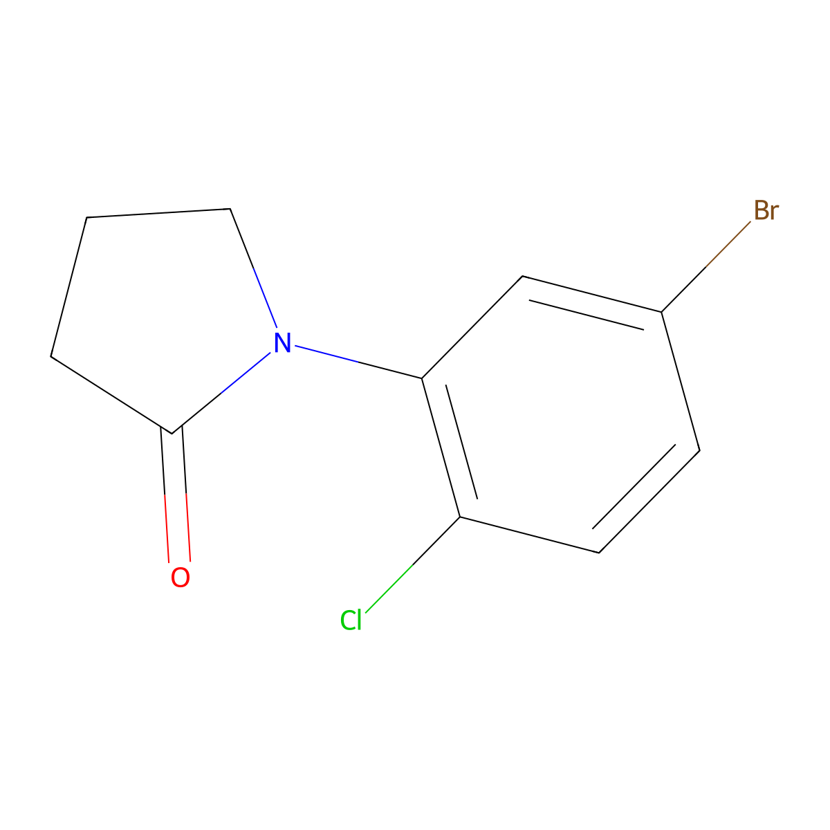 1-(5-Bromo-2-chlorophenyl)pyrrolidin-2-one molecular structure, CAS 1315368-58-1