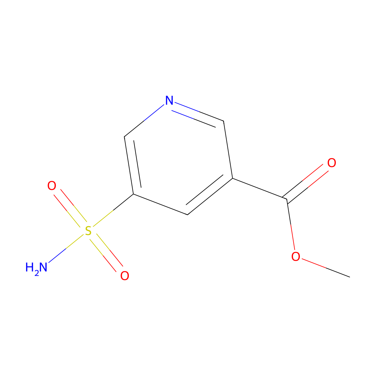 Methyl 5-sulfamoylpyridine-3-carboxylate molecular structure, CAS 1315368-60-5
