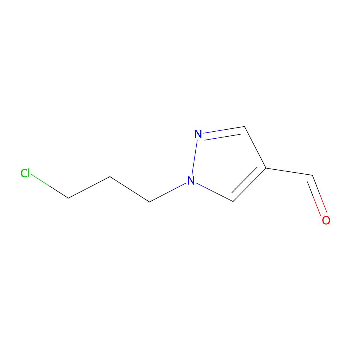1-(3-chloropropyl)-1H-pyrazole-4-carbaldehyde molecular structure, CAS 1315368-70-7