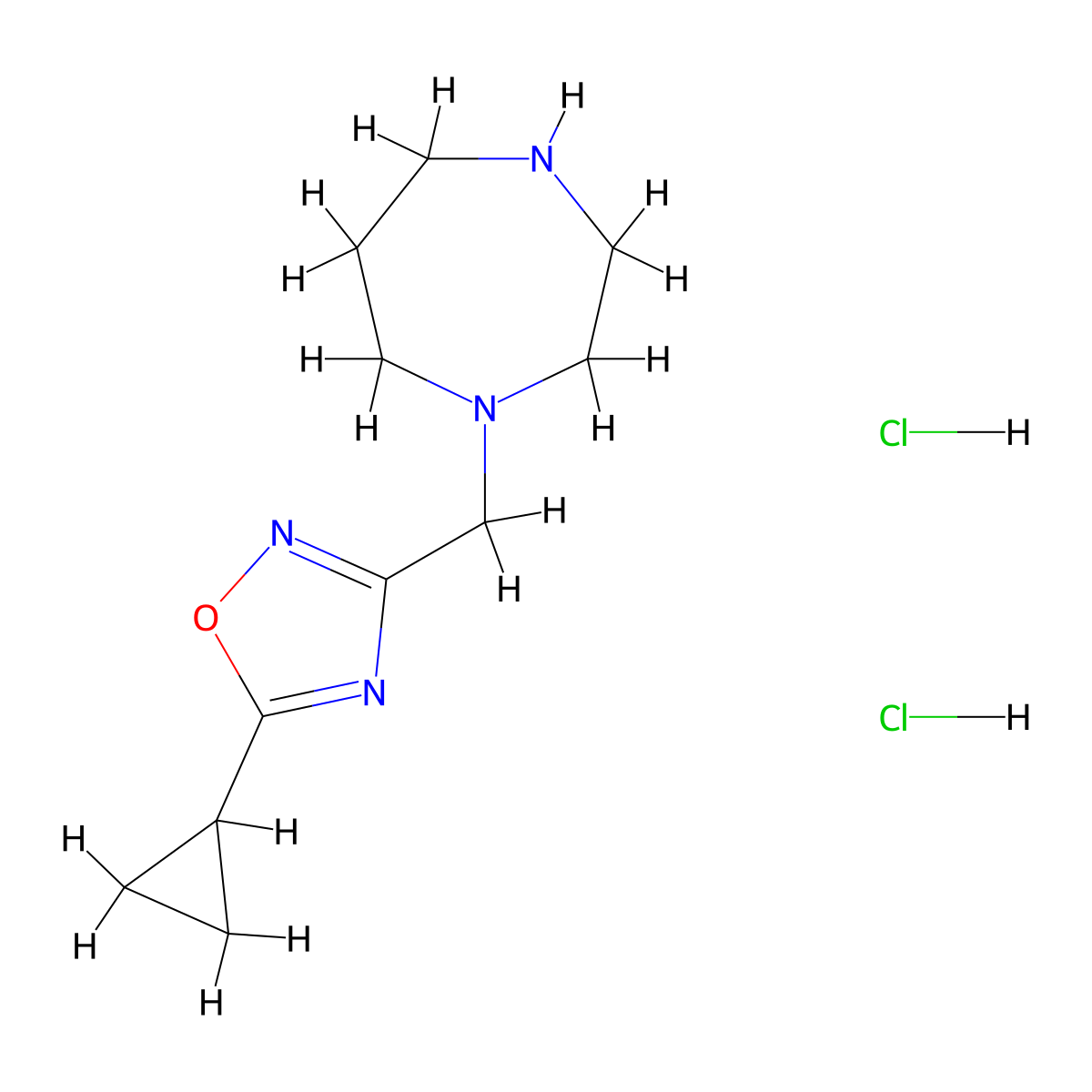 1-[(5-Cyclopropyl-1,2,4-oxadiazol-3-yl)methyl]-1,4-diazepane dihydrochloride molecular structure, CAS 1315368-72-9