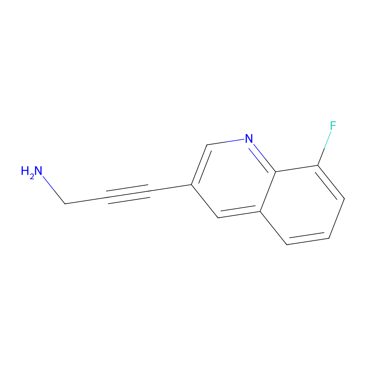 3-(8-Fluoroquinolin-3-yl)prop-2-yn-1-amine molecular structure, CAS 1315368-75-2