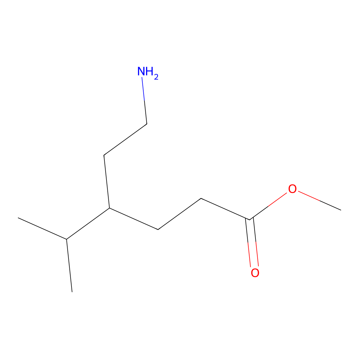 Methyl 6-amino-4-(propan-2-yl)hexanoate molecular structure, CAS 1315368-77-4